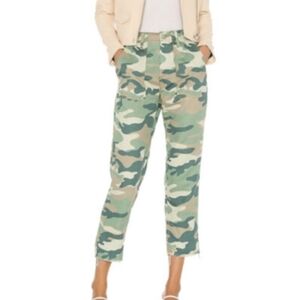 NWOT MOTHER The Shaker Linen Blend Chop Crop Camo Pant Size 27